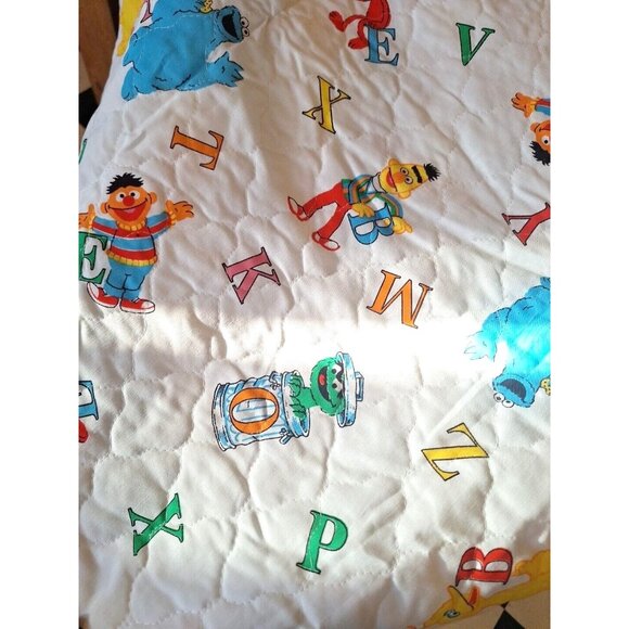 Quilted Sesame Street Comforter Fabric 3 Yards Vintage Alphabet Letters 110"x45" - Picture 5 of 8